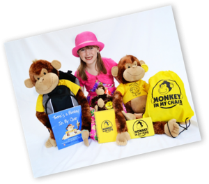 Child with Stuffed Monkey toys